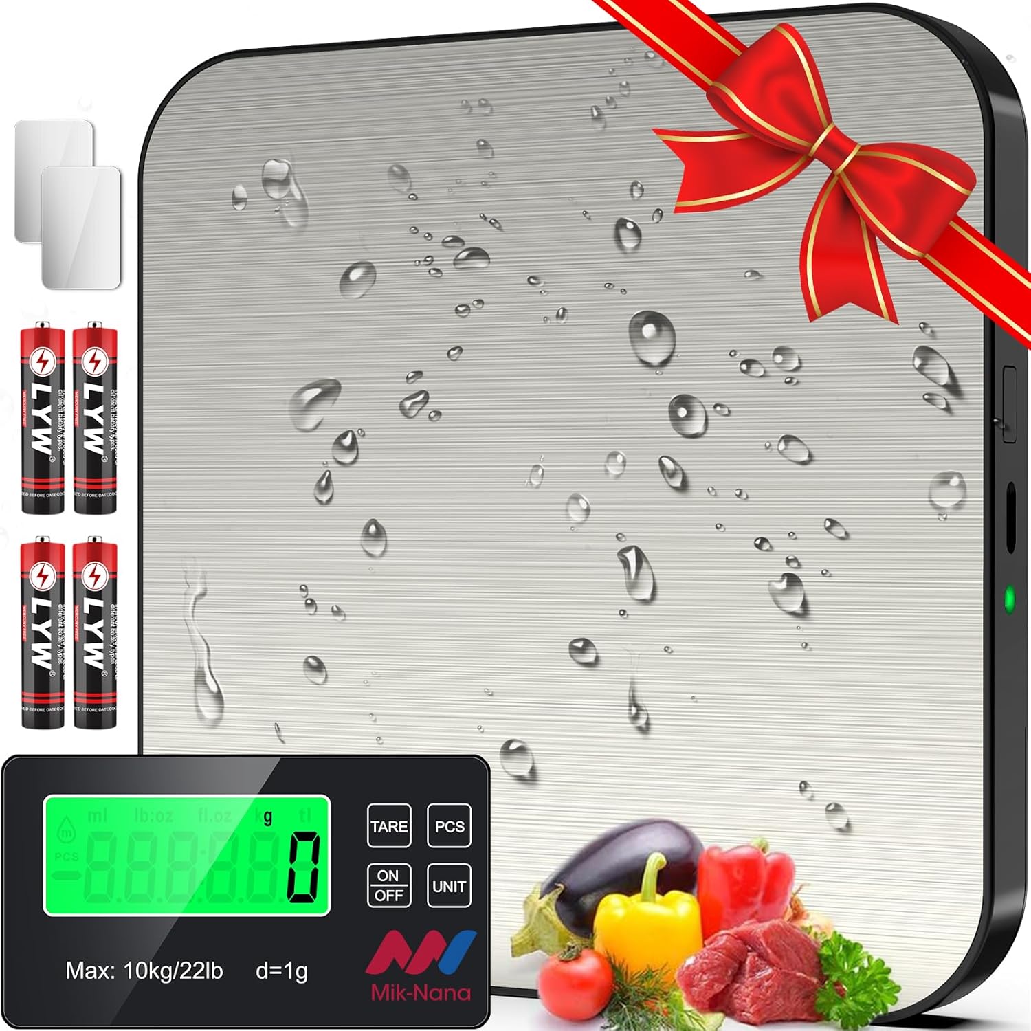 Meal Prep Usa - 22lb Digital Kitchen Scale with 7