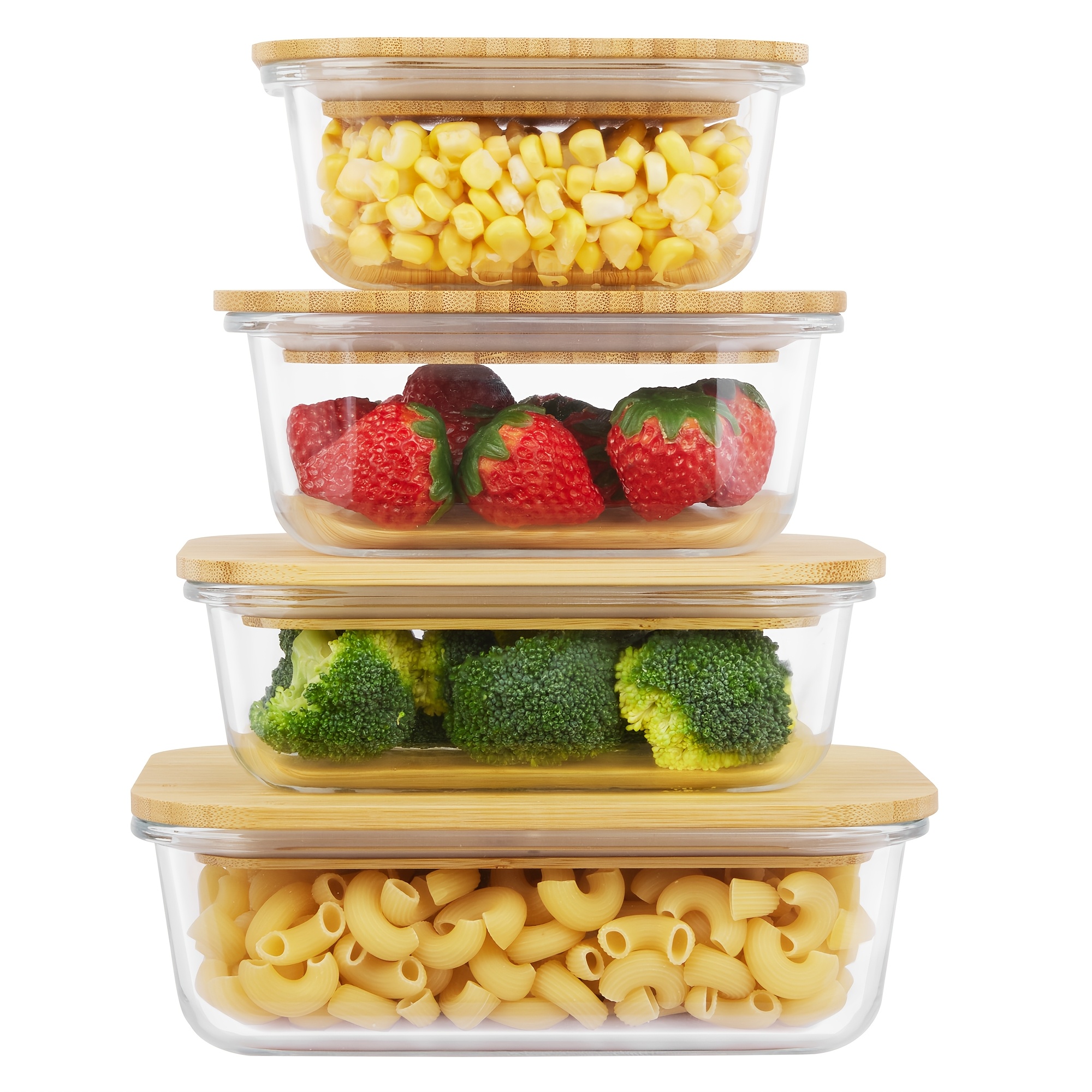 Meal Prep Oven Safe Containers - 8pcs(4pcs Containers And 4pcs Lids) Food
