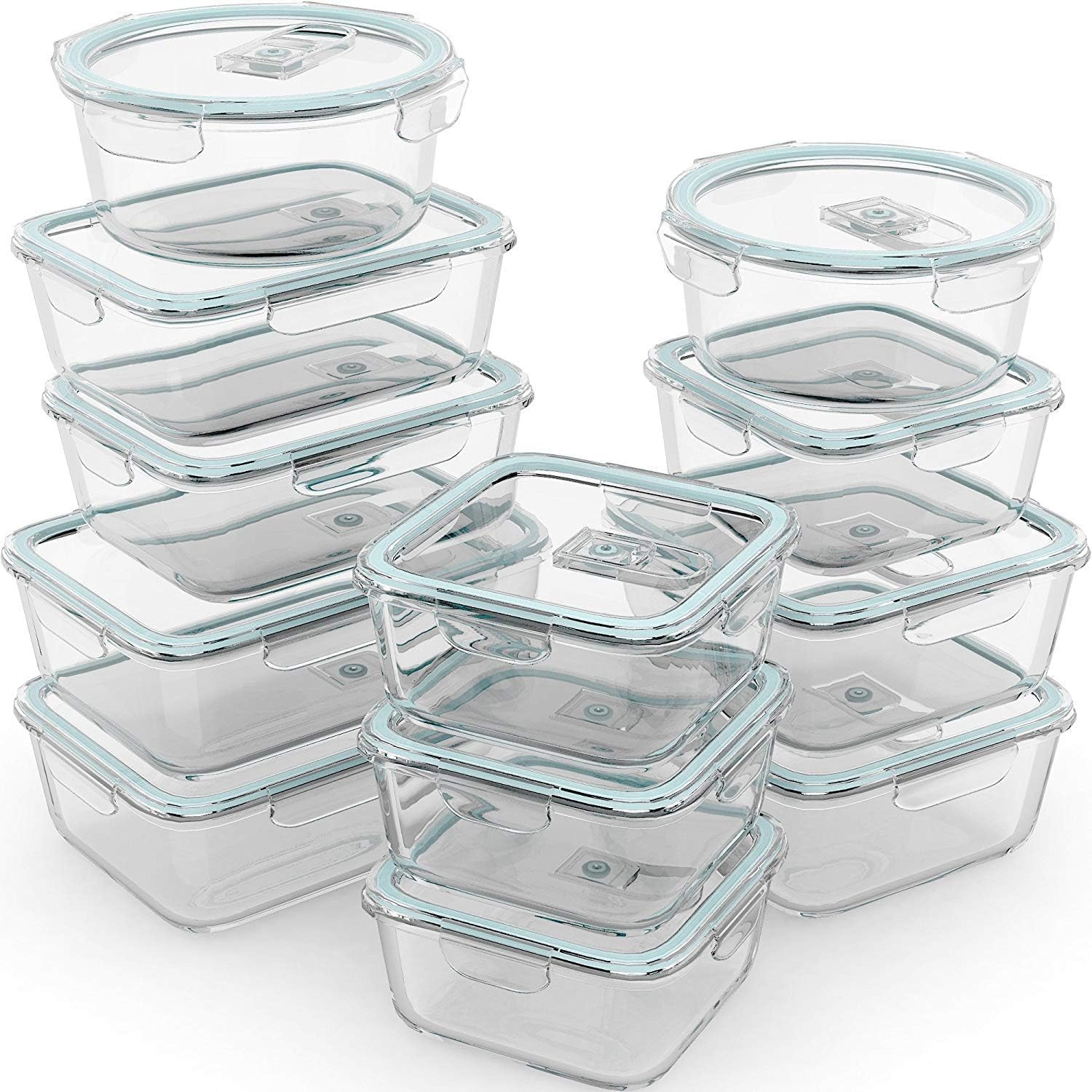 Meal Prep Usa - 24 Pc Airtight Glass Food Storage