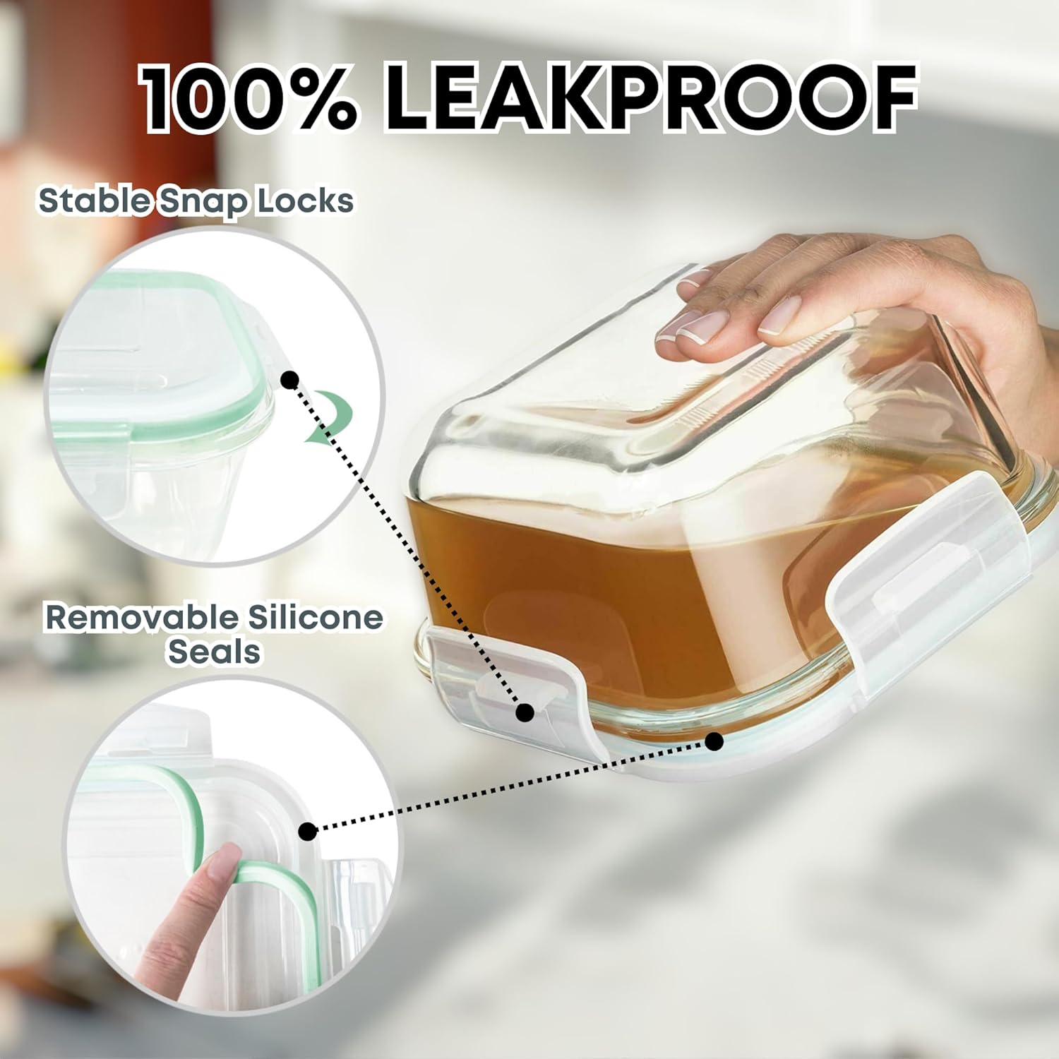 6 PC Square Glass Food Storage - Meal Prep Usa recension och pris