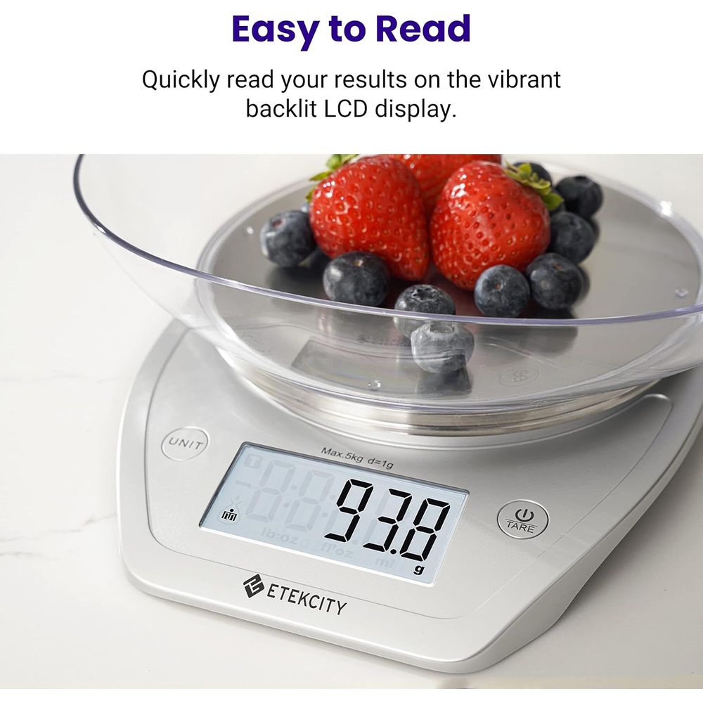 11lb/5kg Digital Kitchen Scale - Meal Prep Weight Loss recension och pris