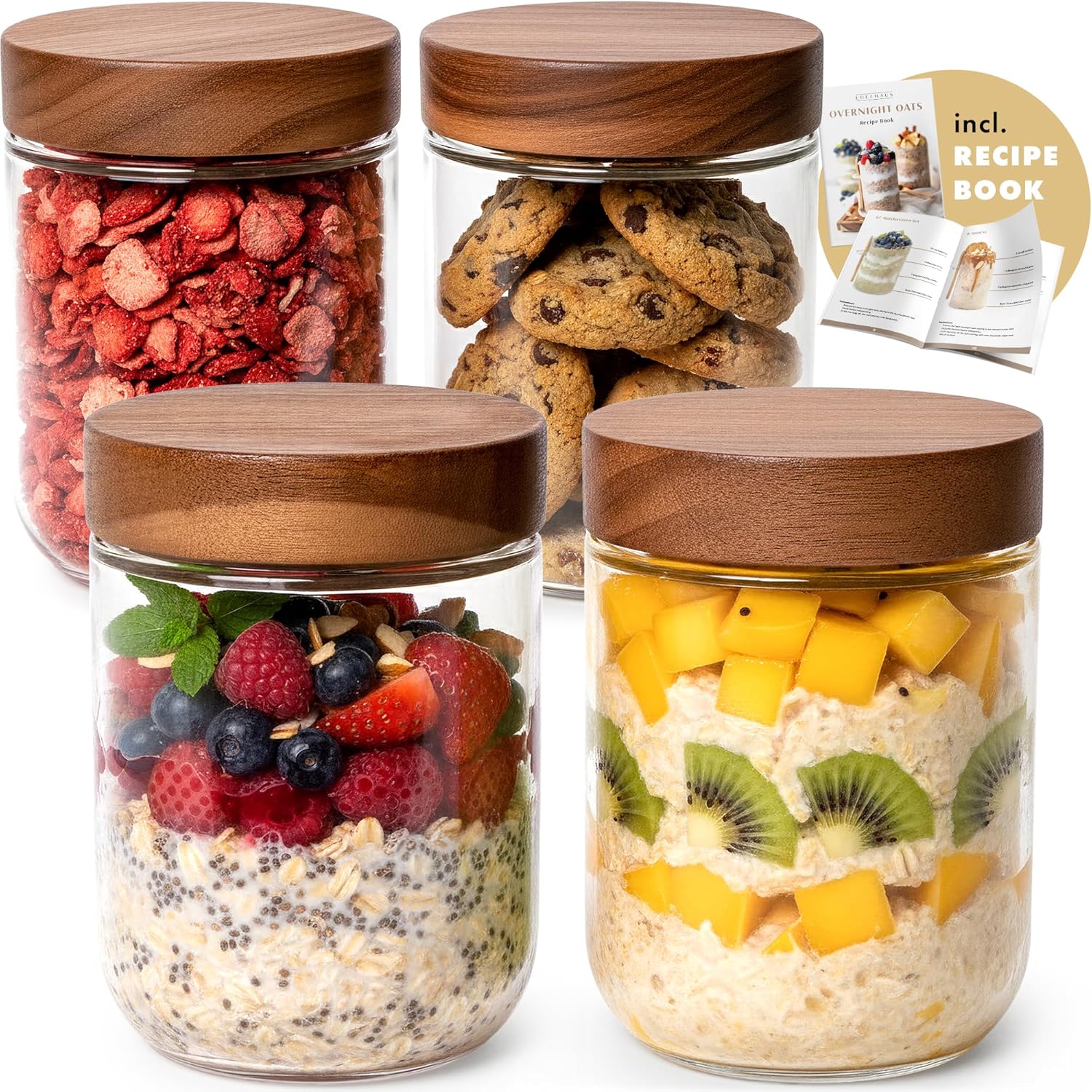 Overnight Oats Containers with - Meal Prep Usa recension och pris