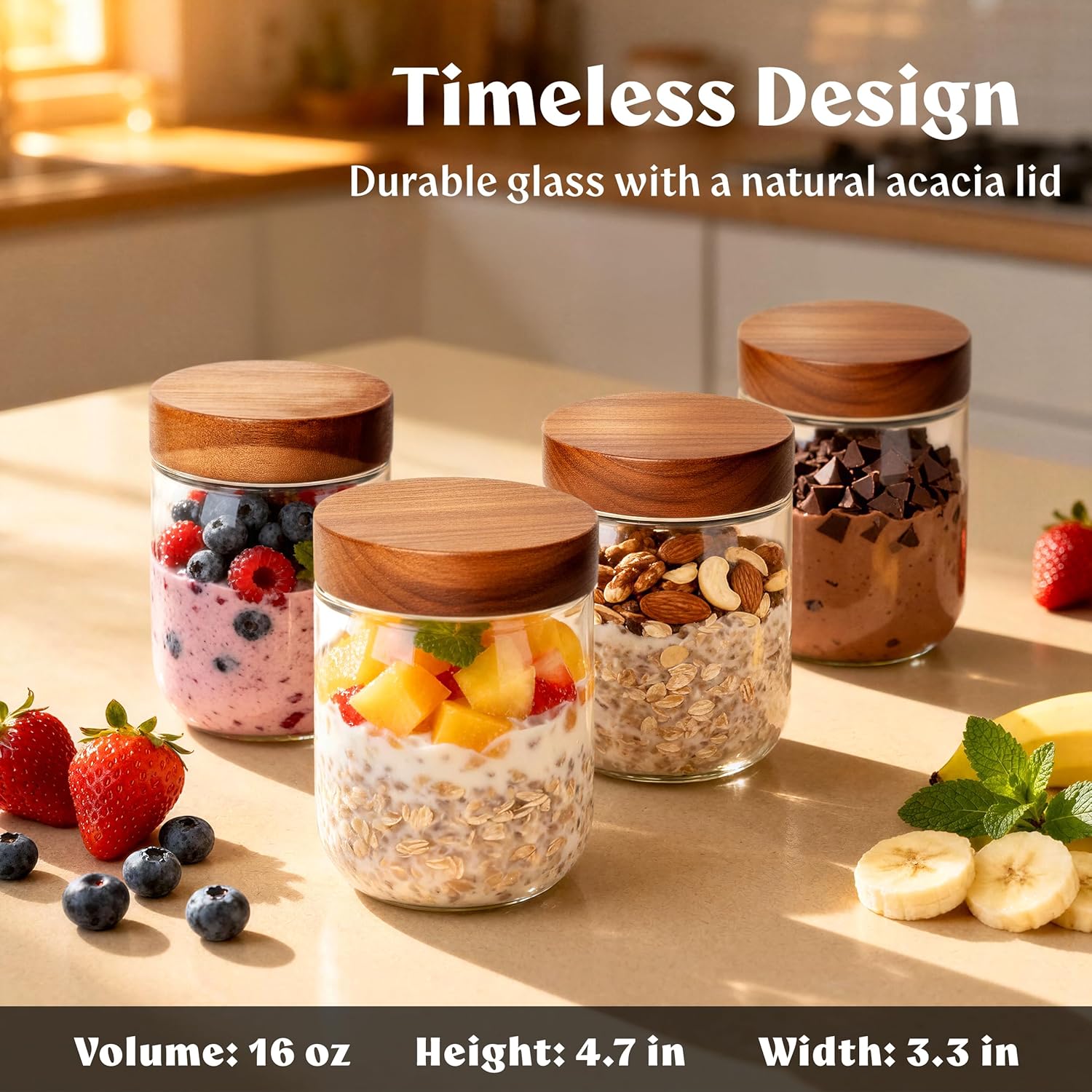 Overnight Oats Containers with - Meal Prep Usa recension och pris
