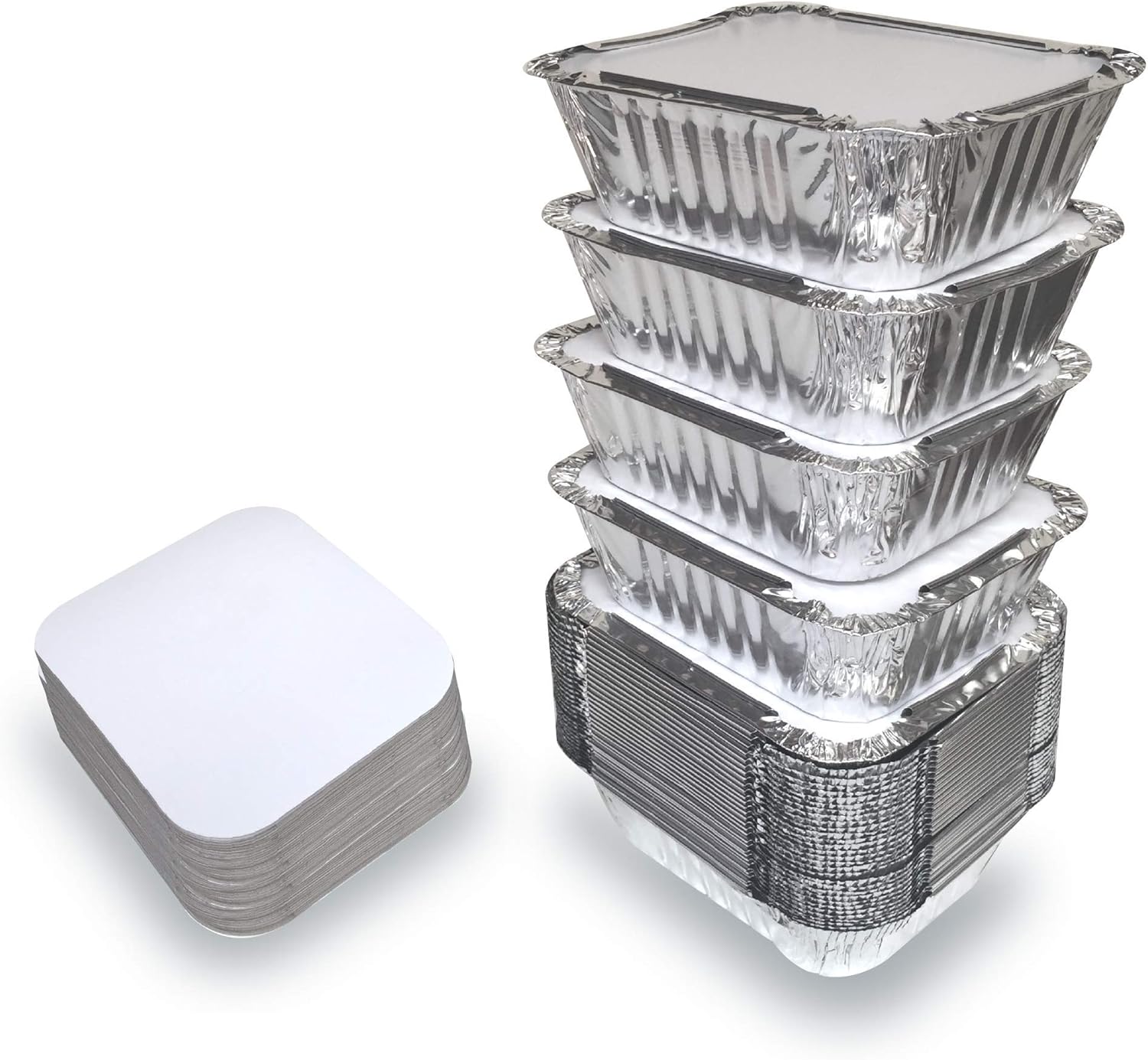 55 Pack Small Foil Pans with L - Meal Prep Oven Safe Containers recension och pris