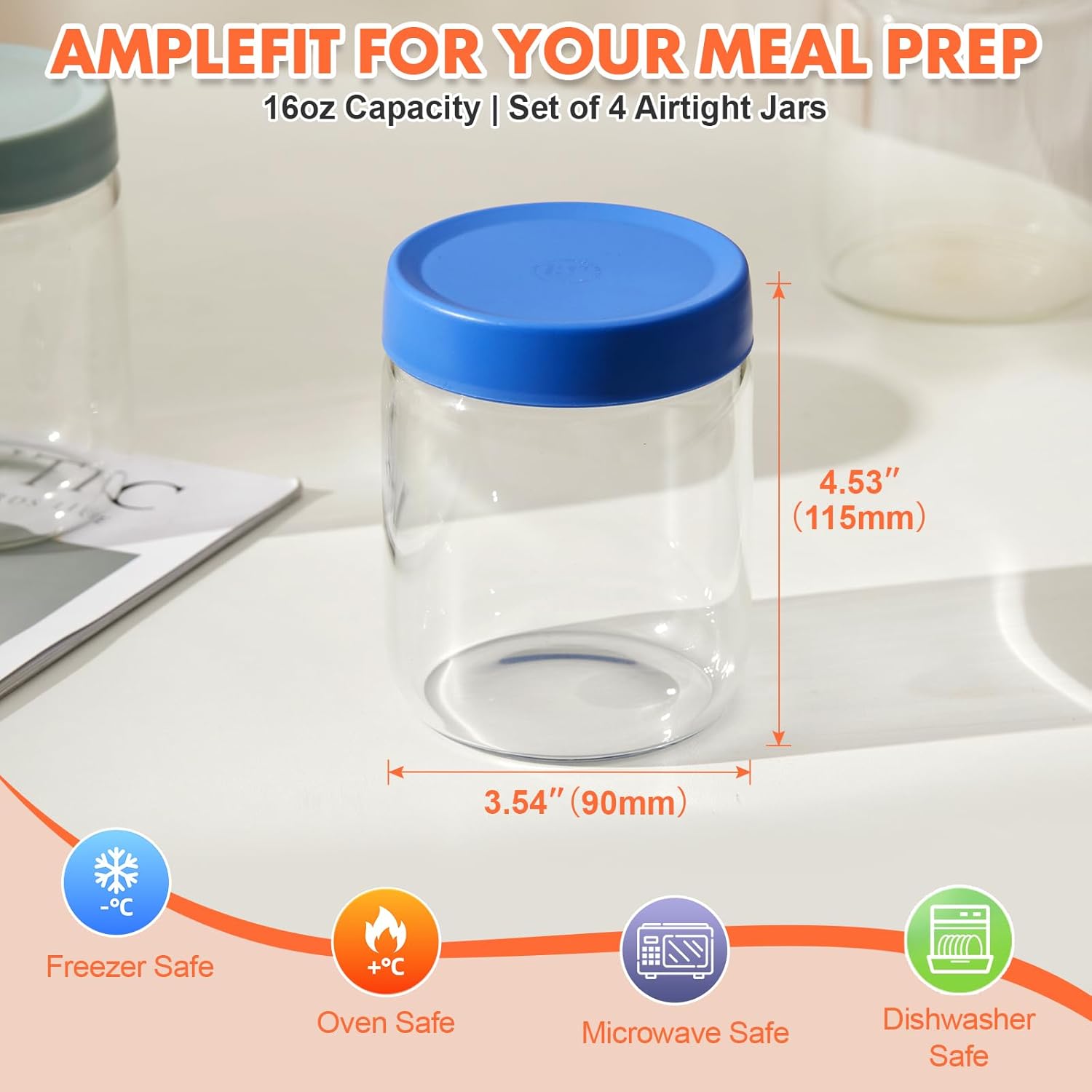 Premium 16oz Borosilicate Glas - Meal Prep Usa recension och pris