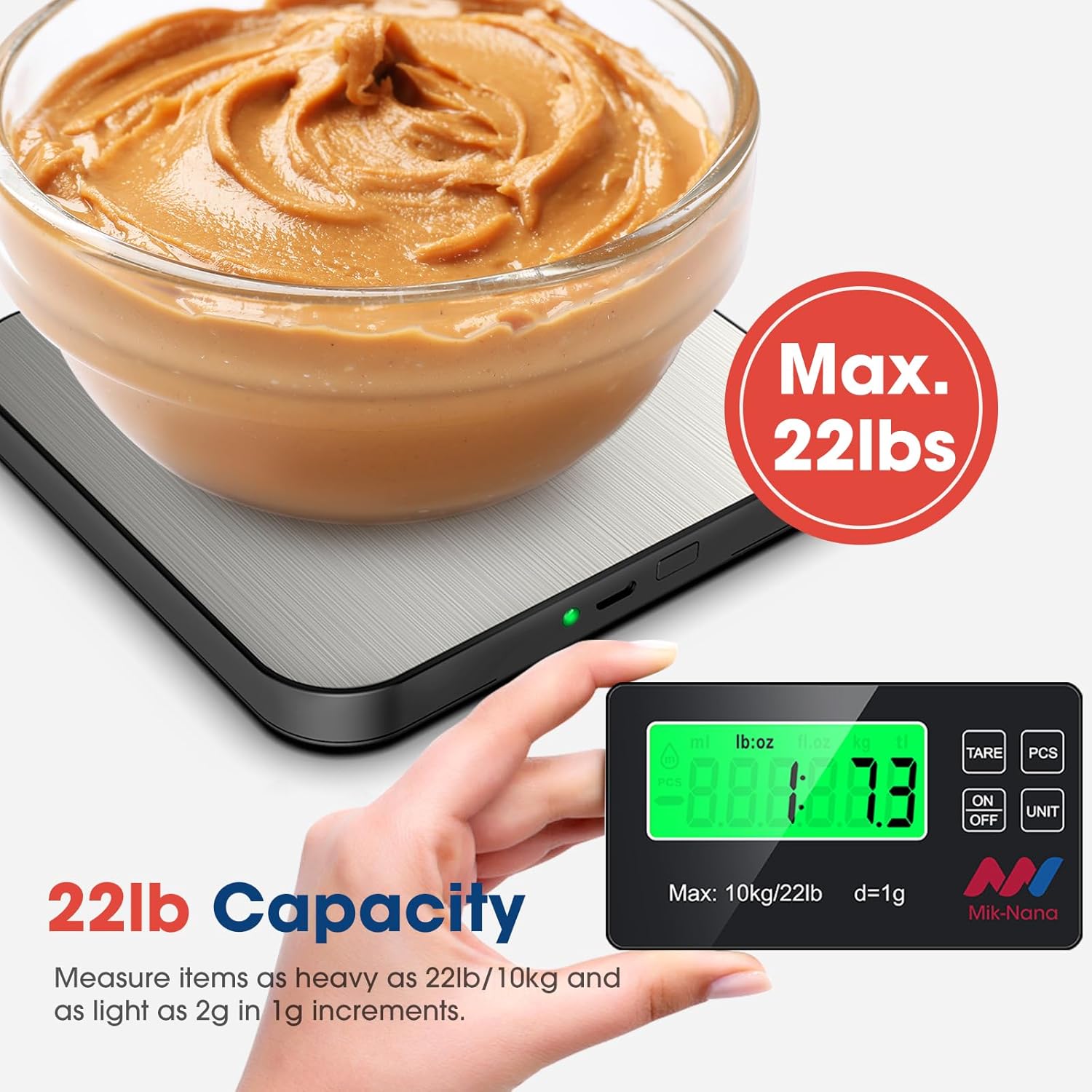22lb Digital Kitchen Scale wit - Meal Prep Usa recension och pris