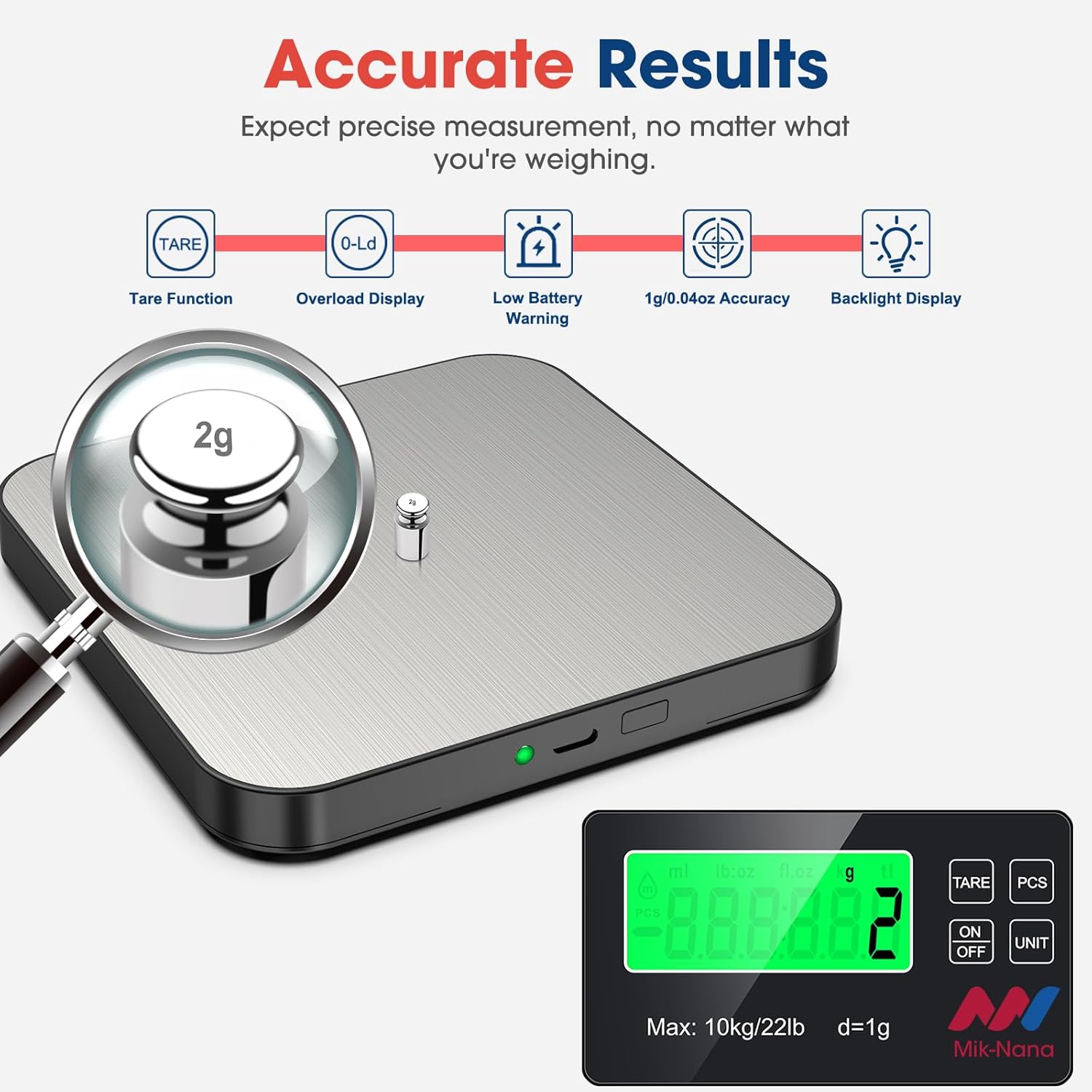 22lb Digital Kitchen Scale wit - Meal Prep Usa recension och pris