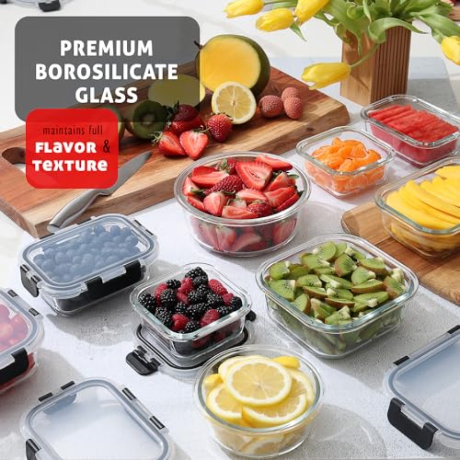 Glass food storage containers  - Meal Prep Oven Safe Containers recension och pris