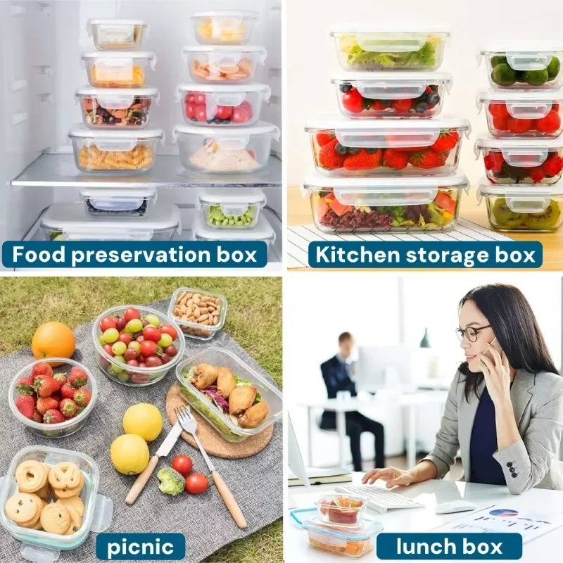 Glass lunch box food storage c - Meal Prep Oven Safe Containers recension och pris