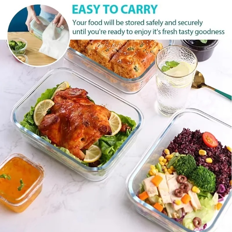 Glass lunch box food storage c - Meal Prep Oven Safe Containers recension och pris