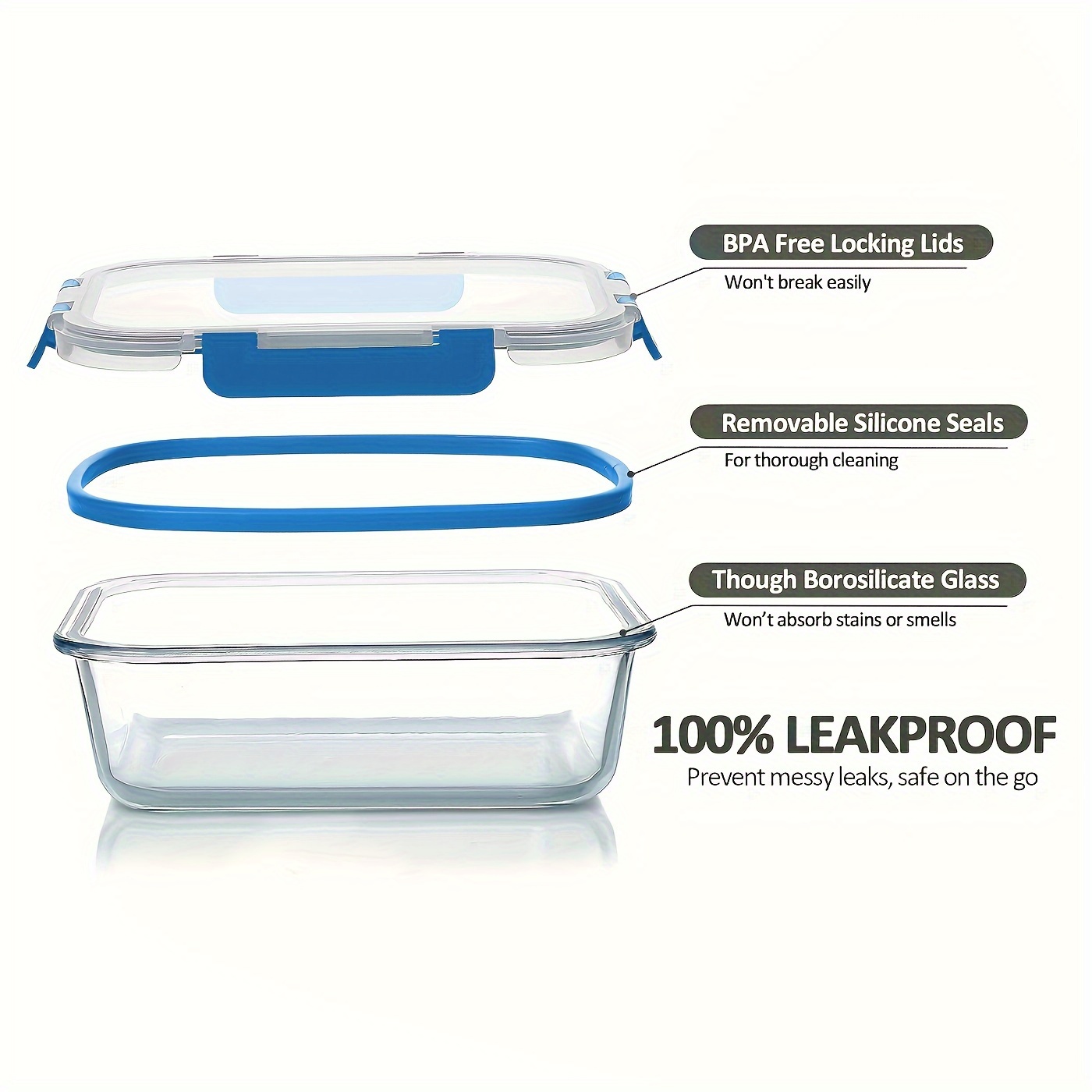 17pcs Glass Food Storage Conta - Meal Prep Oven Safe Containers recension och pris