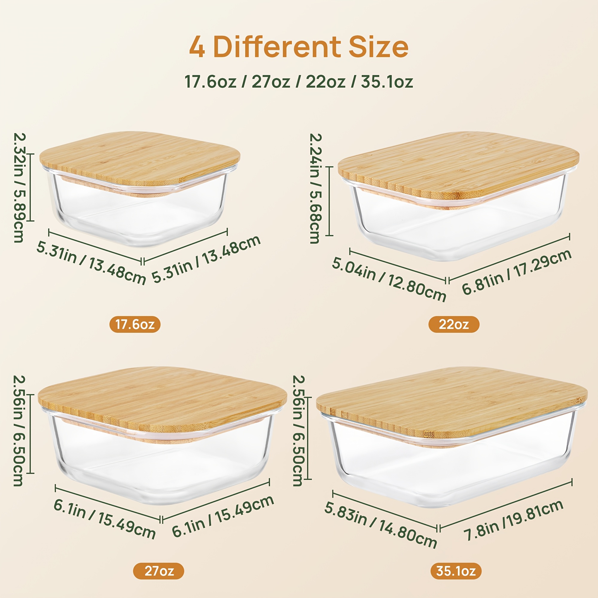 8pcs(4pcs Containers And 4pcs  - Meal Prep Oven Safe Containers recension och pris