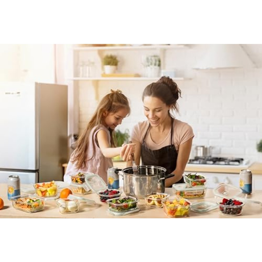 24 Pc Airtight Glass Food Stor - Meal Prep Oven Safe Containers recension och pris