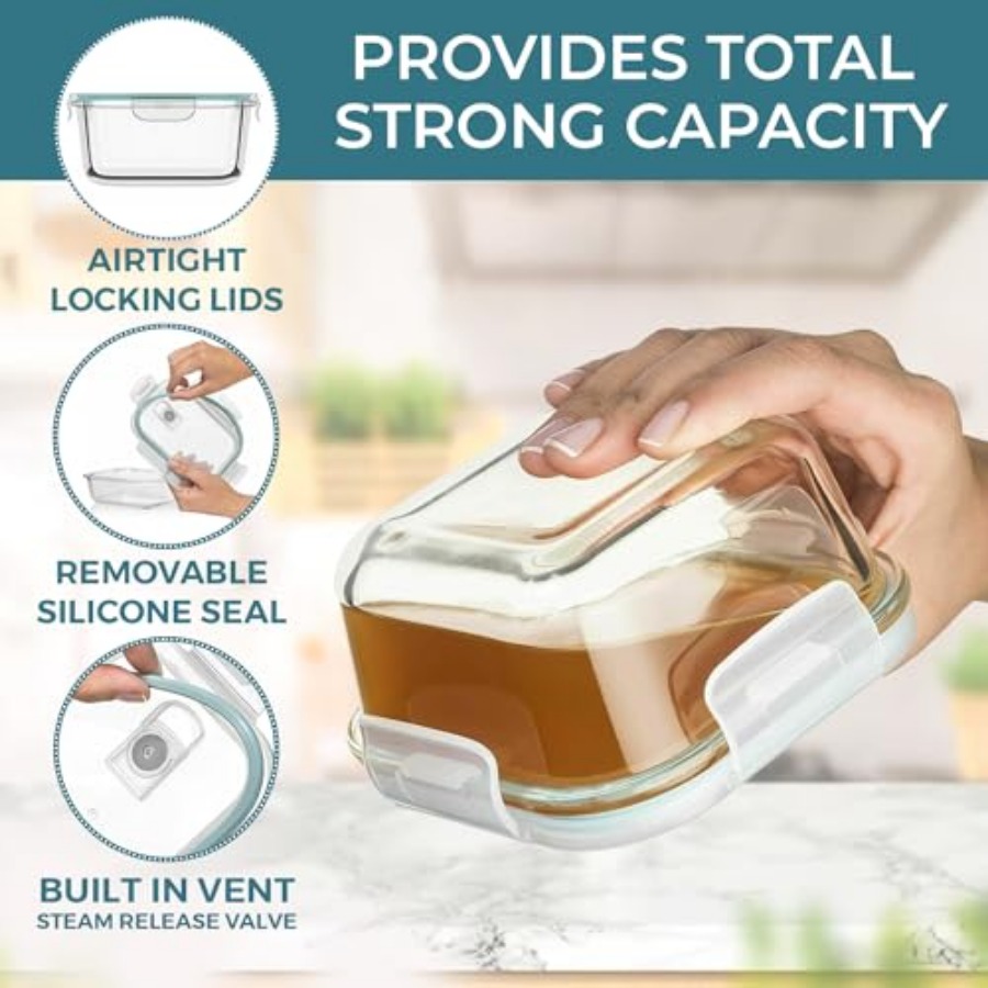 24 Pc Airtight Glass Food Stor - Meal Prep Oven Safe Containers recension och pris