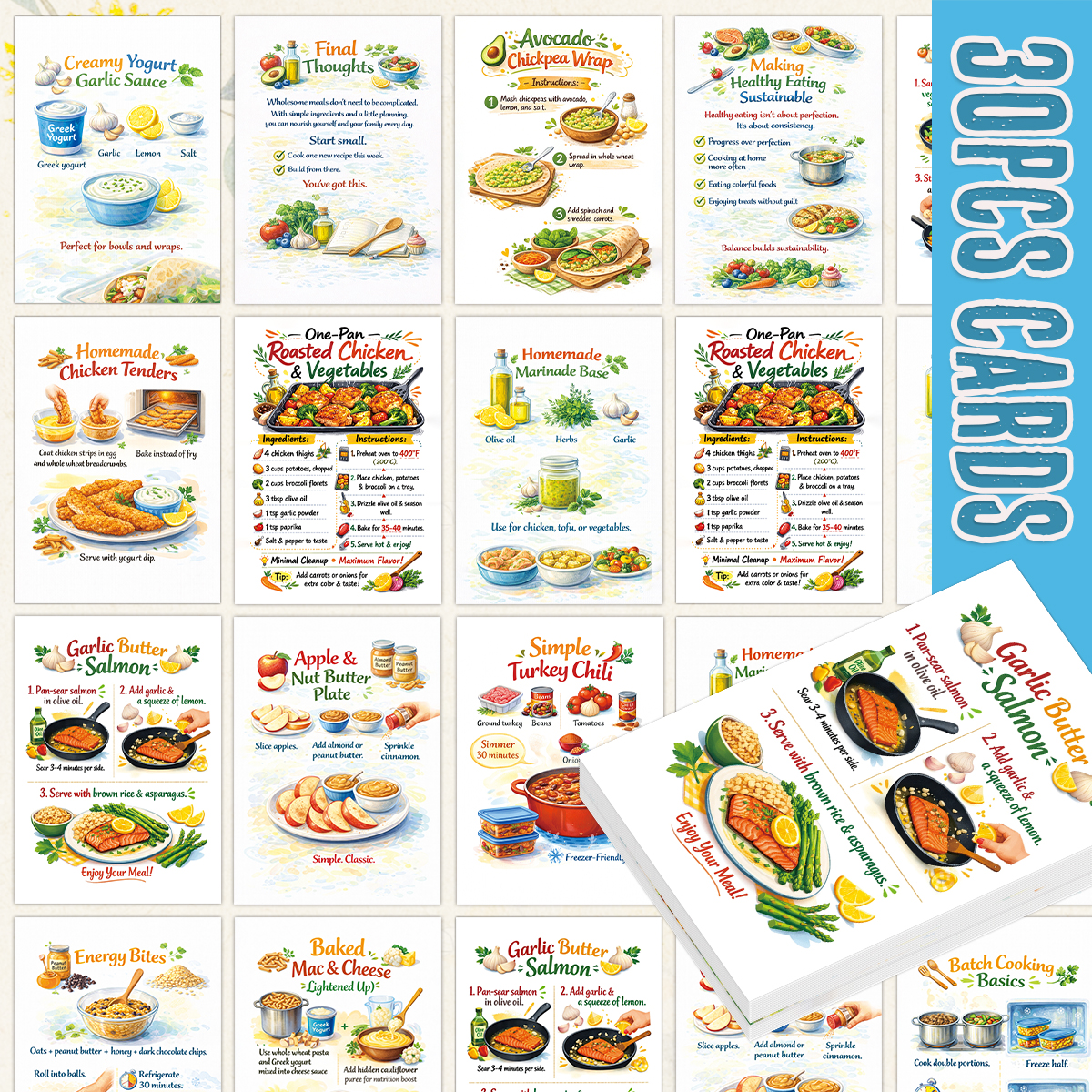 30pcs Wholesome Meals Recipe C - Meal Prep Healthy Recipes recension och pris