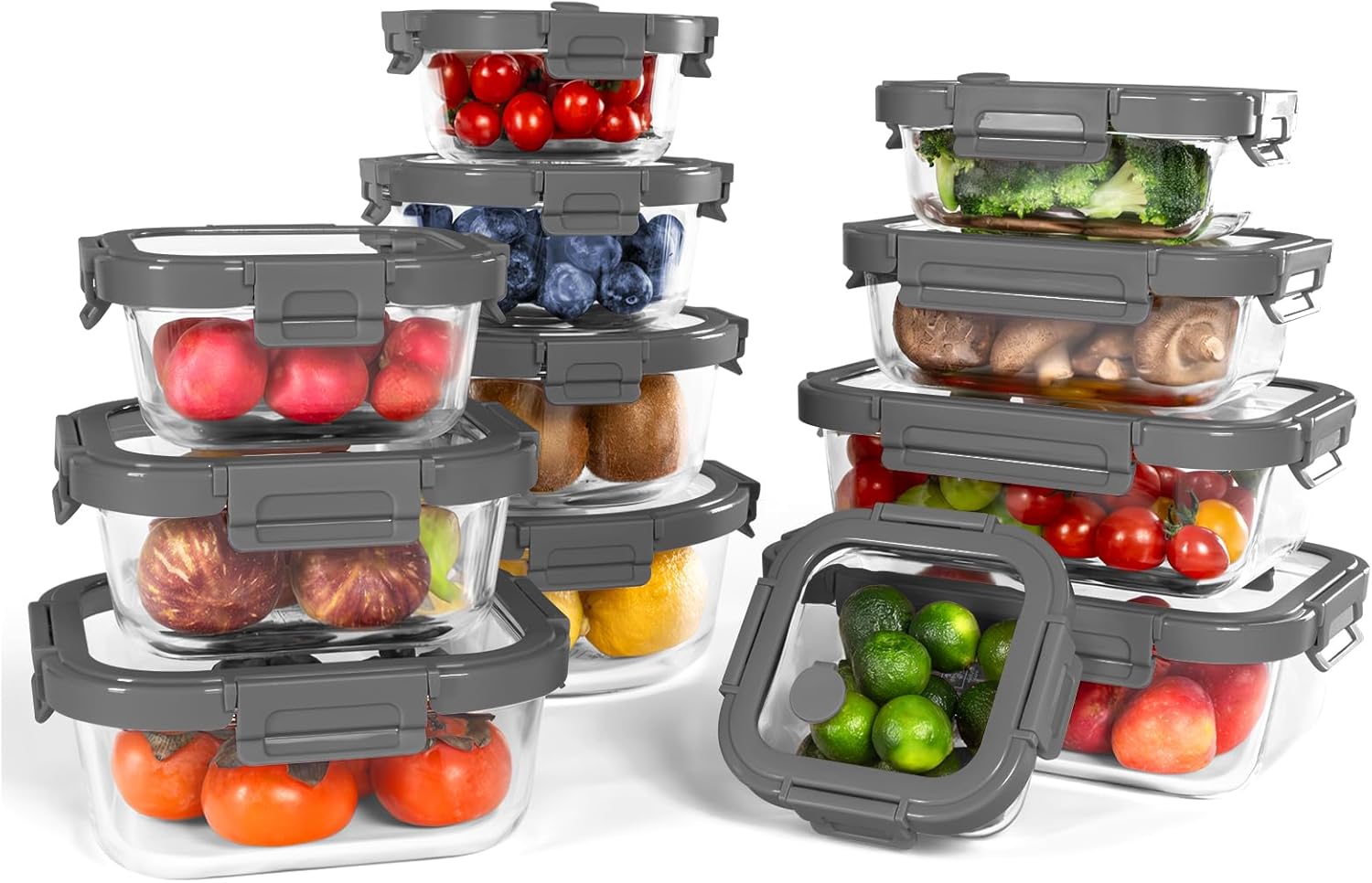 12-Pack Glass Containers with  - Meal Prep Oven Safe Containers recension och pris