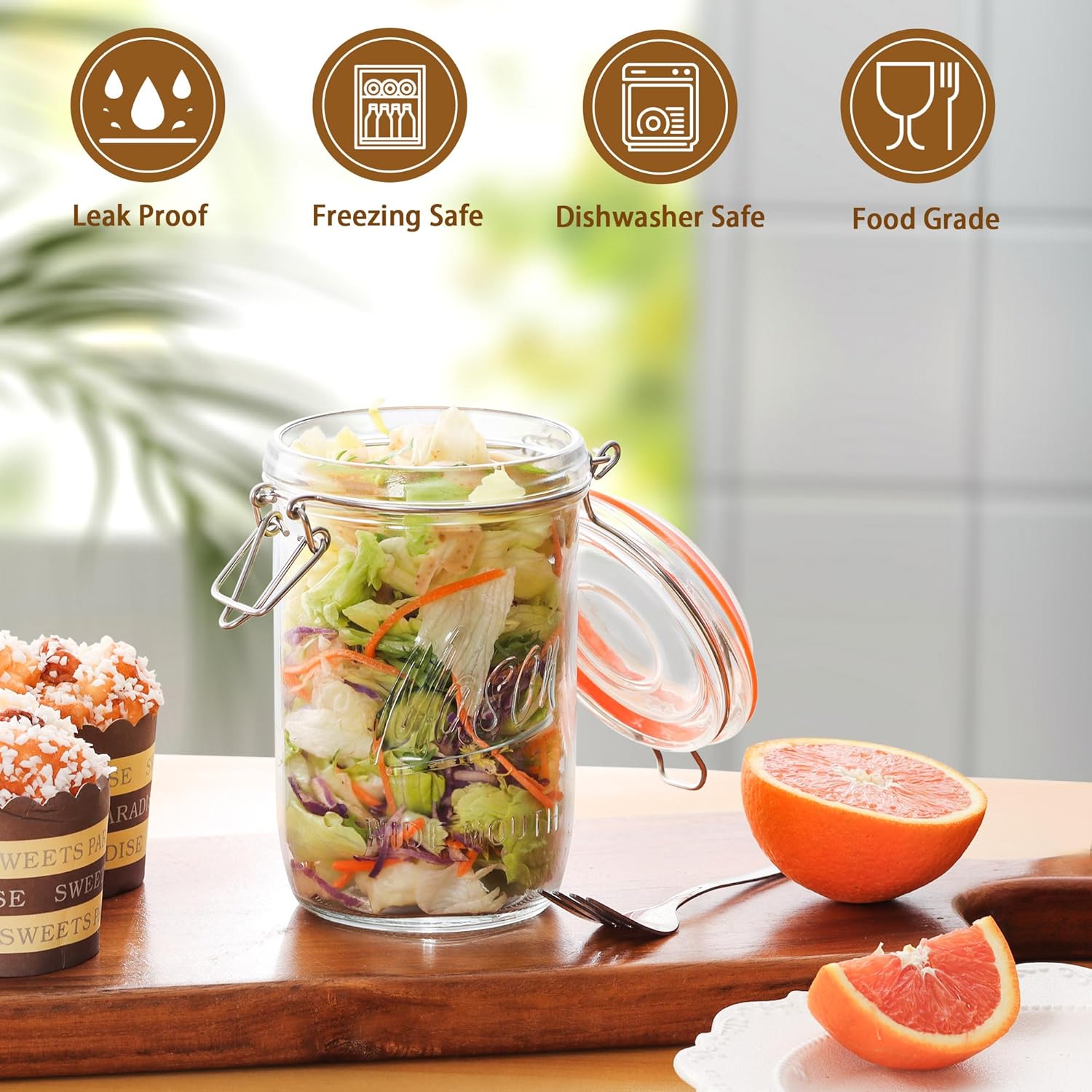 24oz Wide Mouth    Jars – 6 Pa - Meal Prep Usa recension och pris