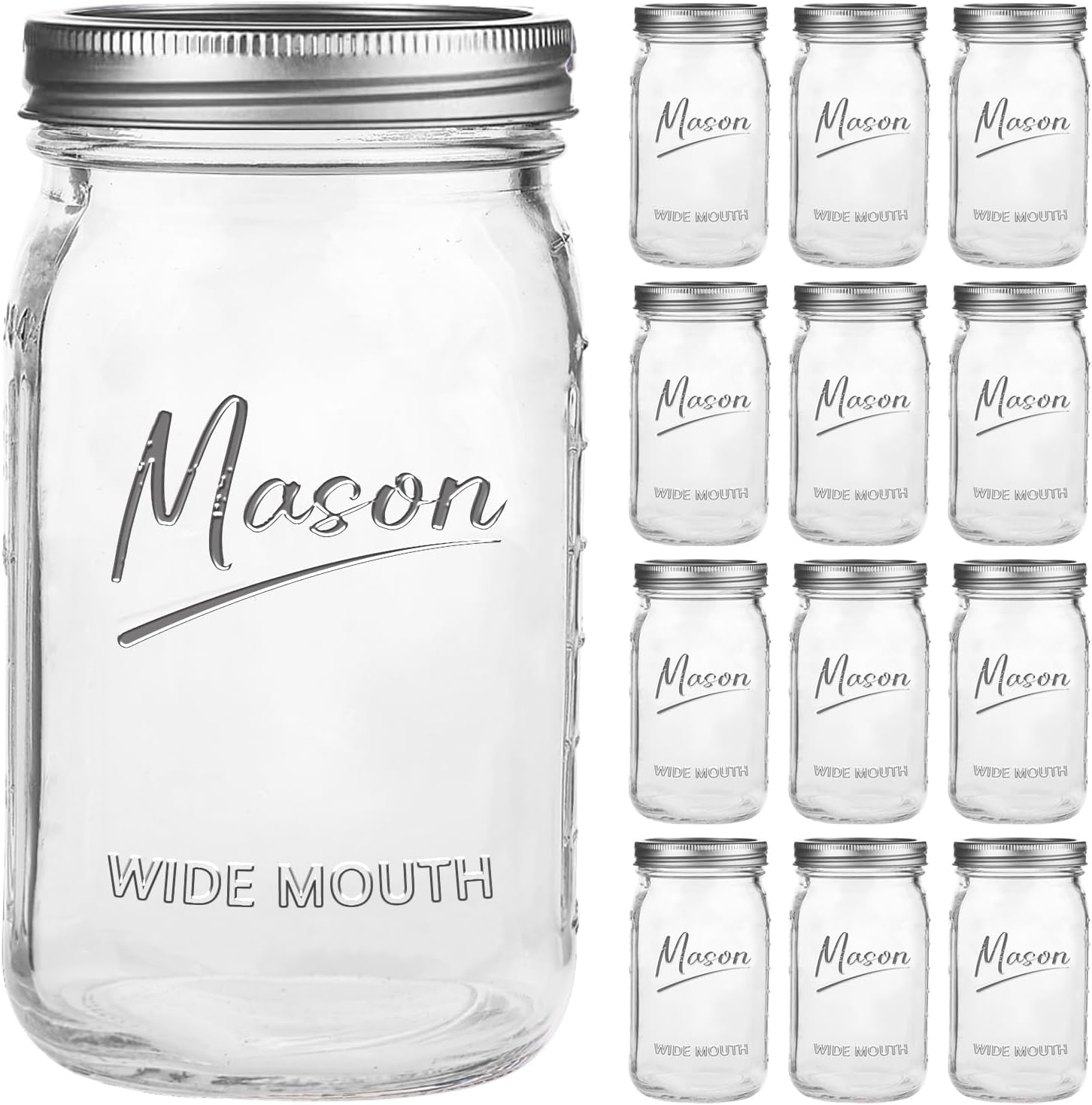 Jars 32 oz,12 Pack Quart Wide  - Meal Prep Usa recension och pris