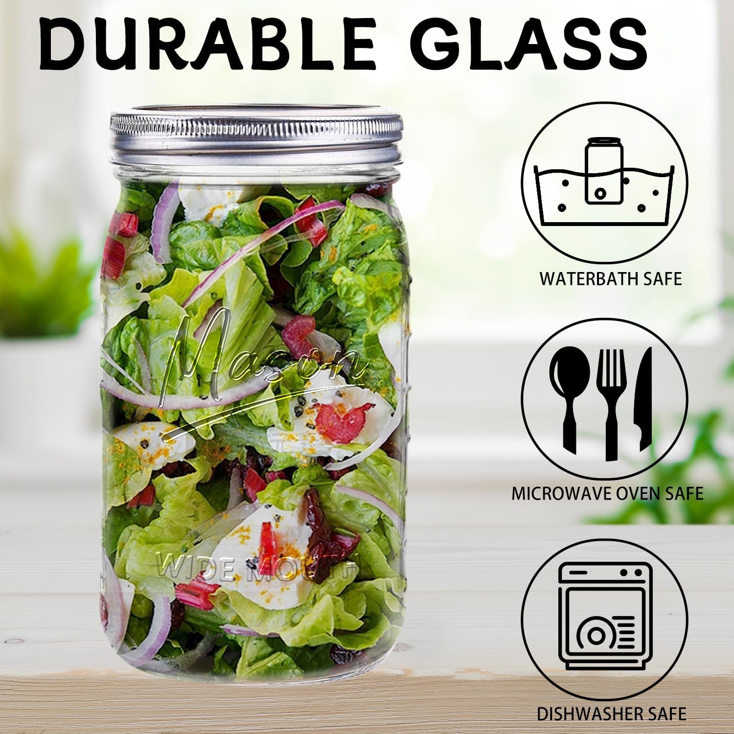 Jars 32 oz,12 Pack Quart Wide  - Meal Prep Usa recension och pris
