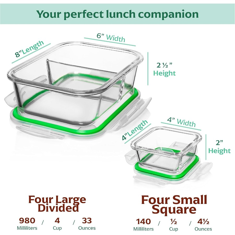 Glass Meal Prep Containers wit - Meal Prep Oven Safe Containers recension och pris