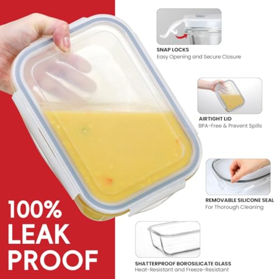 4 Pack 8 Cups/ 63oz Large Glas - Meal Prep Usa recension och pris
