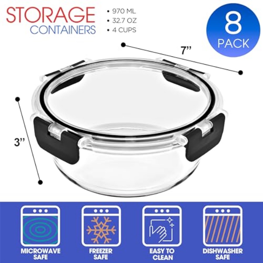 16pc Glass Meal Prep Container - Meal Prep Oven Safe Containers recension och pris