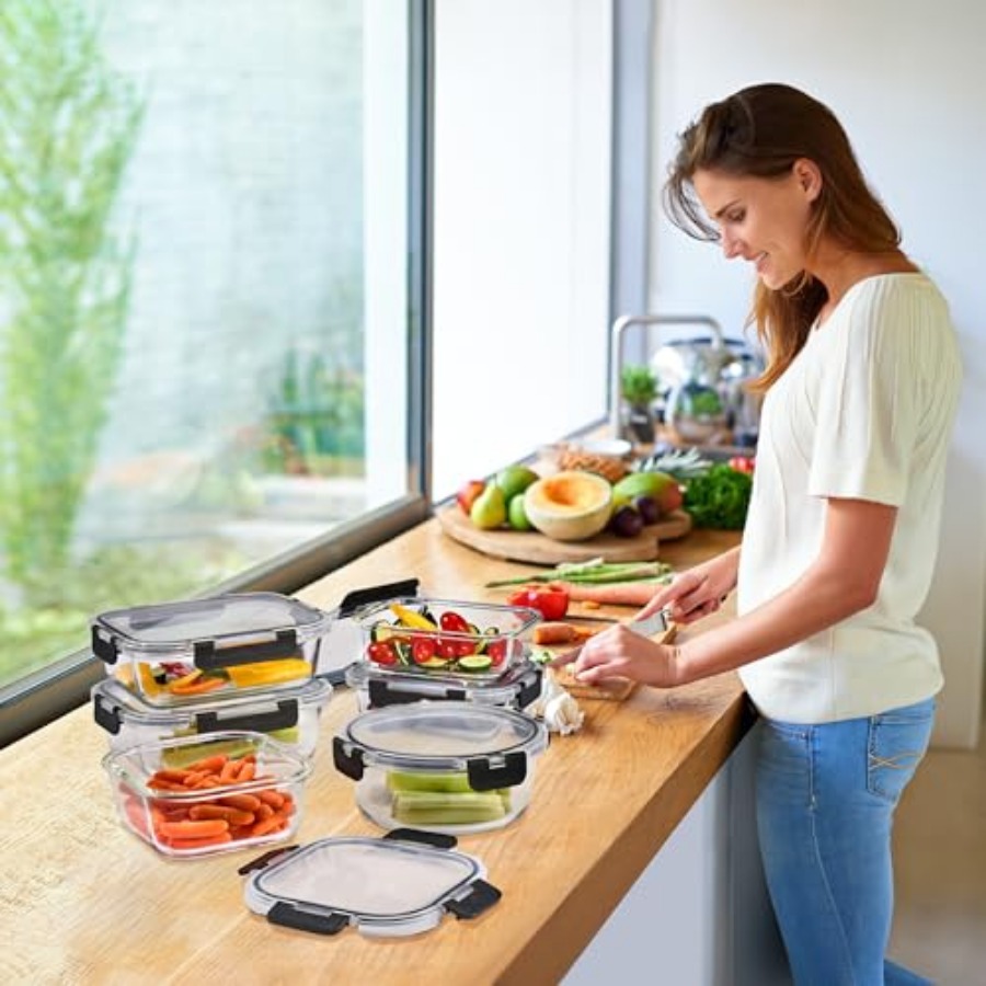 16pc Glass Meal Prep Container - Meal Prep Oven Safe Containers recension och pris