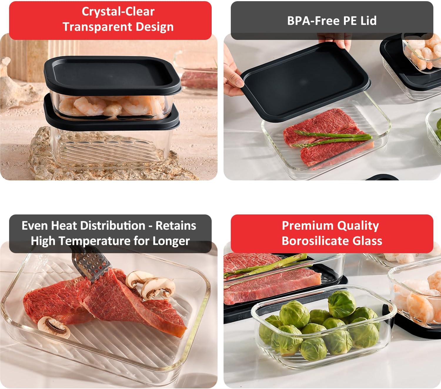 7 Pack Glass Meal Prep Contain - Meal Prep Usa recension och pris