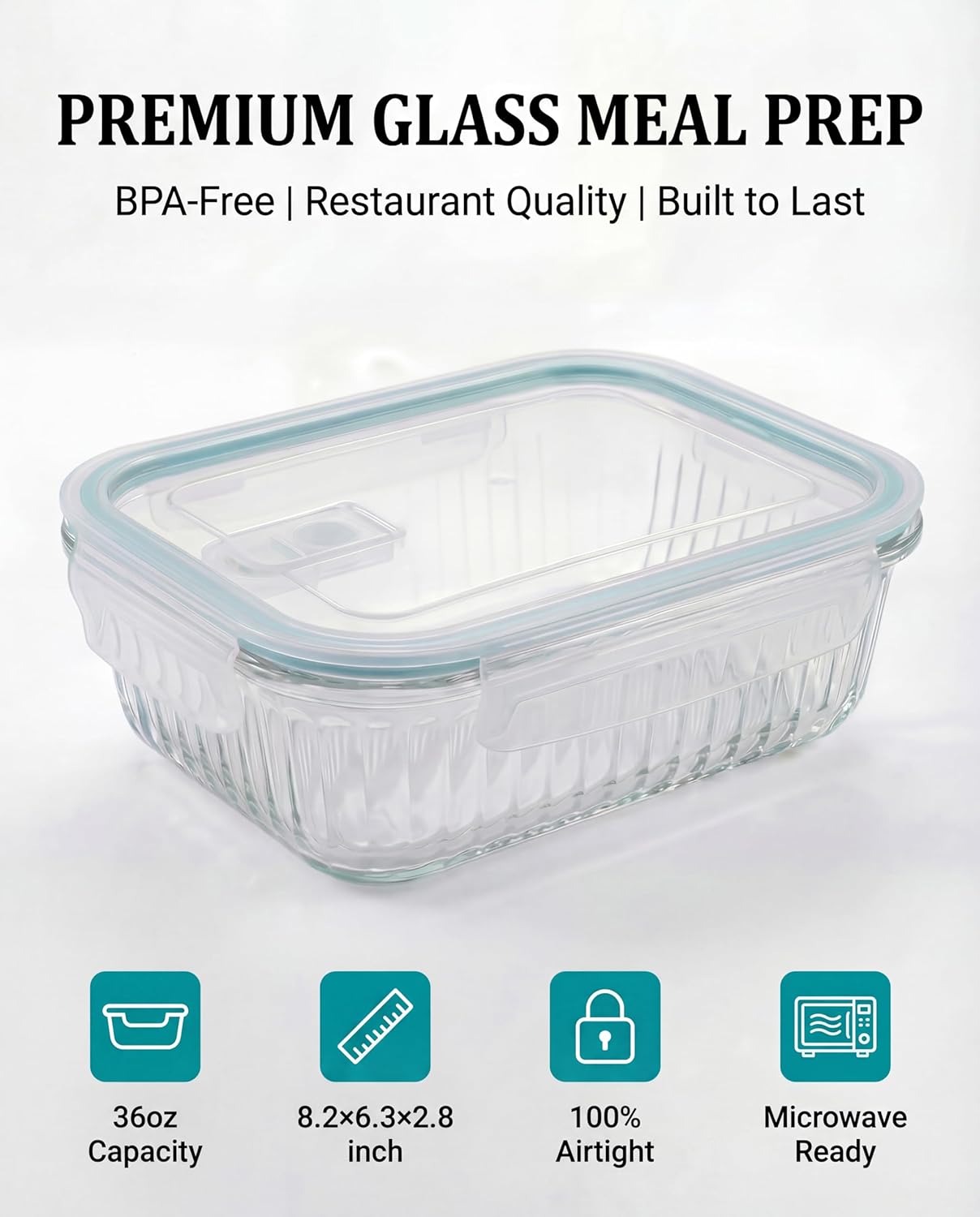5-Packs, 36 Oz Glass Meal Prep - Meal Prep Usa recension och pris