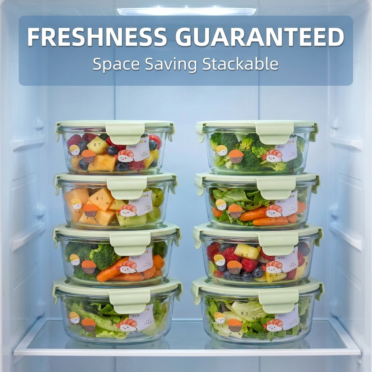 Leakproof Matcha Green Glass L - Meal Prep Oven Safe Containers recension och pris