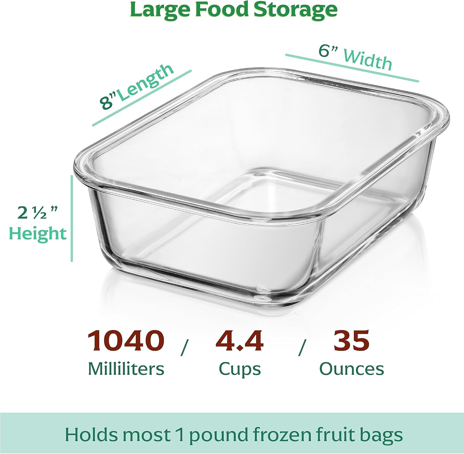 8-Pack 35 oz Glass Food Contai - Meal Prep Oven Safe Containers recension och pris