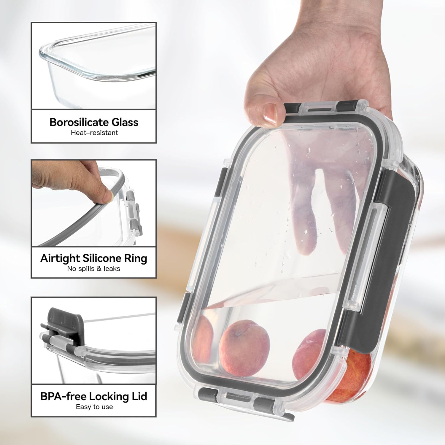 Glass Food Storage Containers, - Meal Prep Usa recension och pris