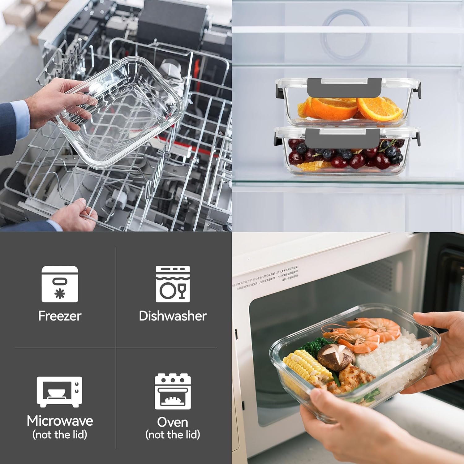 Glass Food Storage Containers, - Meal Prep Usa recension och pris