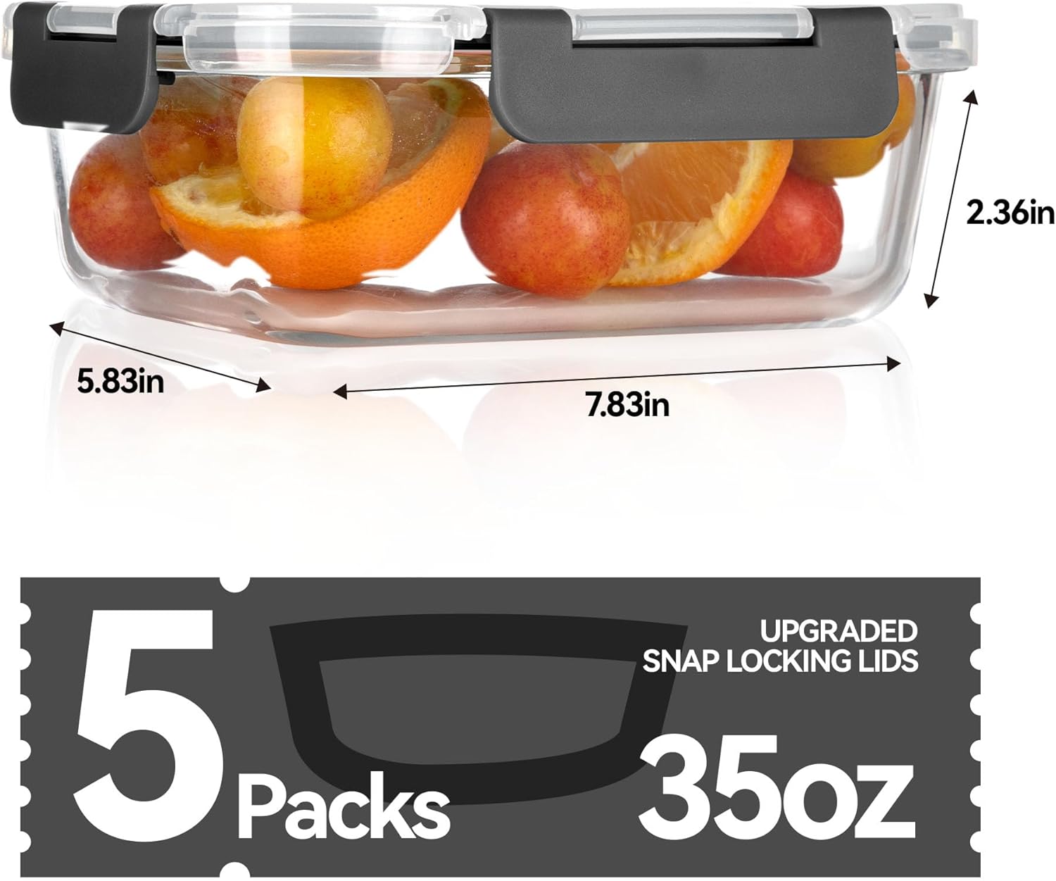 Glass Food Storage Containers, - Meal Prep Usa recension och pris